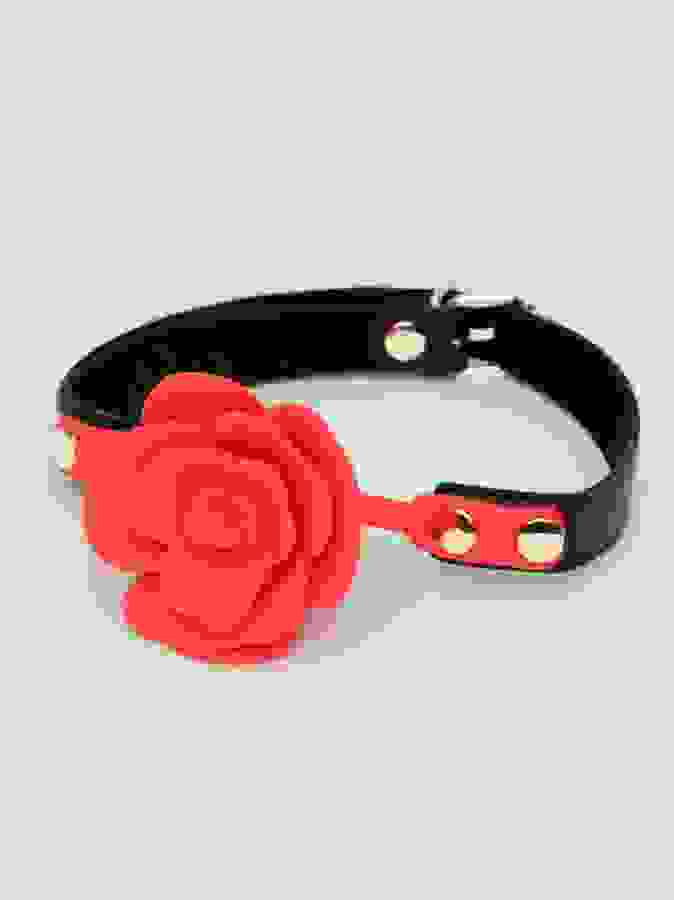 Lovehoney Wild Bloom Silicone Rose Ball Gag, Black, hi-res